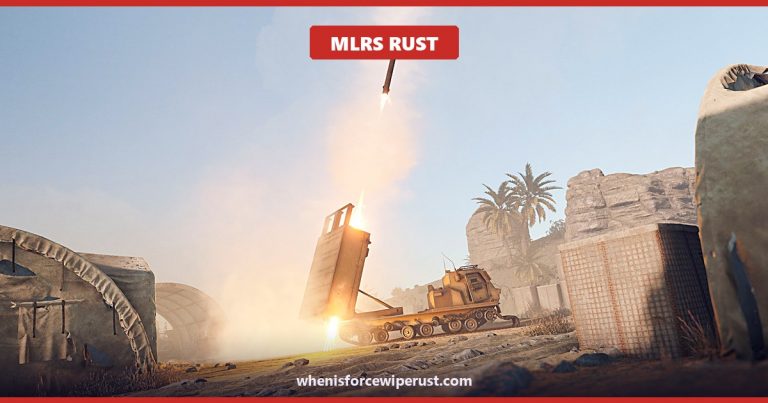 MLRS Rust featured image: the multiple launch rocket system firing at the Desert Military Base