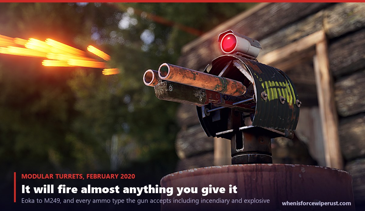 Rust auto turret weapons: a modular auto turret firing its equipped shotgun