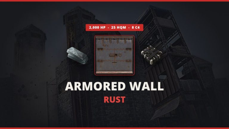 Rust armored wall featured image with the armored wall texture, high quality metal and C4