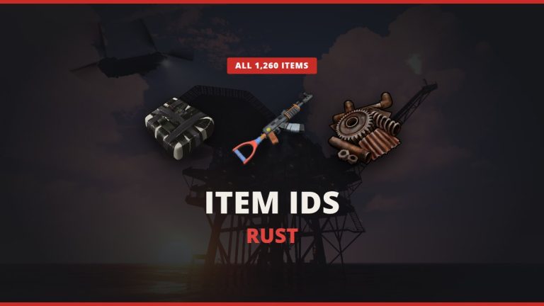 Rust item IDs: all 1,260 items with shortnames and item IDs