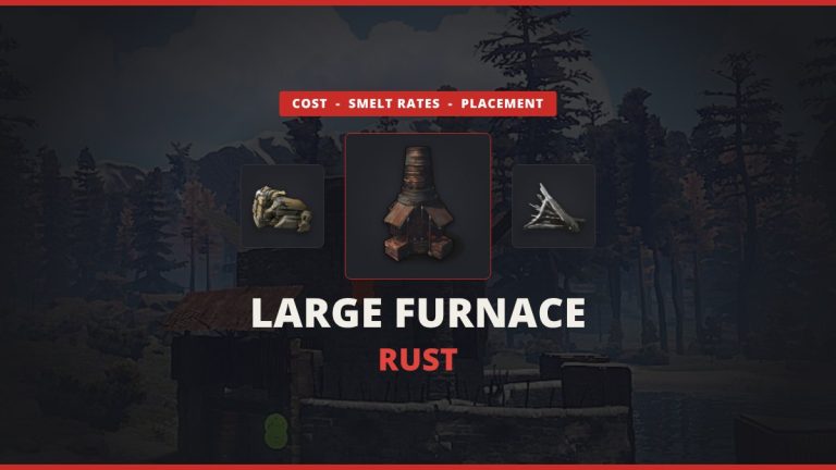 Large Furnace Rust featured image: the Large Furnace between metal ore and metal fragments over a real in-game base